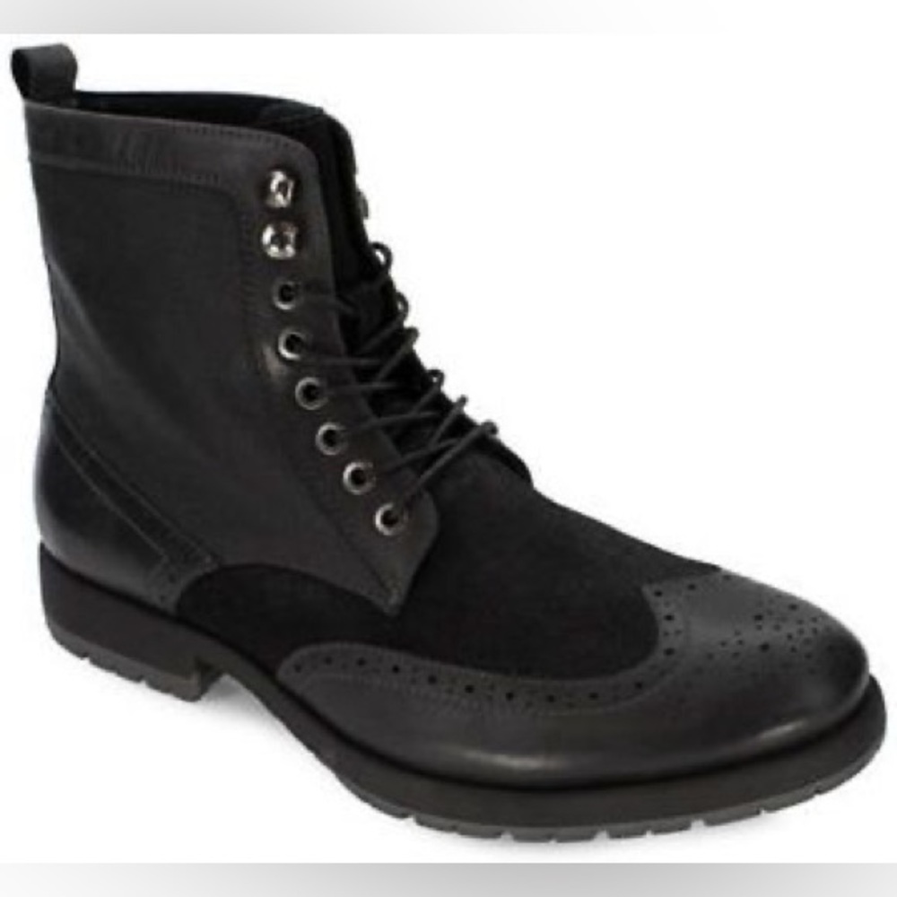 Robert Wayne Black Leather Wing‎ Tip Chukka Boots  Sz. 9